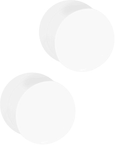 Forbidden Body Jewelry 8mm - 14mm Acrylic Ear Gauges, Solid Double Flared Saddle Plug Earrings Sold in Pairs - style: 14mm (9/16 Inch) White