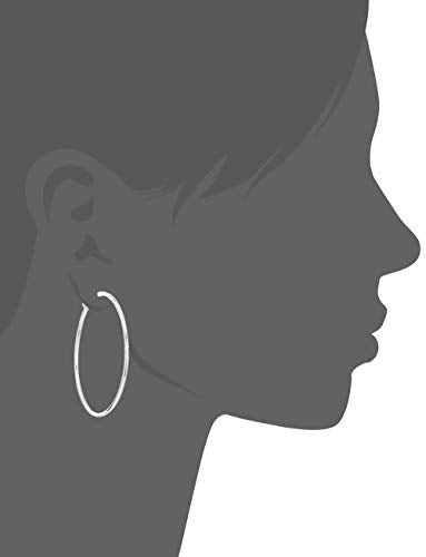 Amazon Essentials Sterling Silver or Gold plated Lightweight Paddle Back Hoop Earrings - color: Silver, size: 50 mm