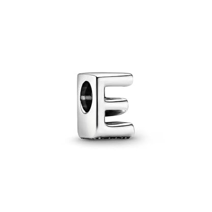 Pandora Alphabet Charm - Compatible Moments - Gift for Her - Made with Sterling Silver - with Gift Box - style: Letter E
