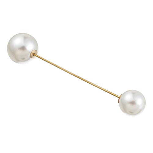 queenland Double Faux Pearl Brooch Pins Sweater Shawl Clip Dress Cardigan Collar Safety Pins