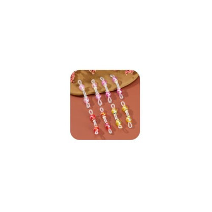 DJCIW 4 Pairs Handmade Fake Nipple Rings,Adjustable Nipple Nooses with 8mm Silicone Multicolor Beads and Barbells,Non-Piercing Faux Nipple Piercing Comfortable Everyday Wear Cute Body Jewelry - color: style3