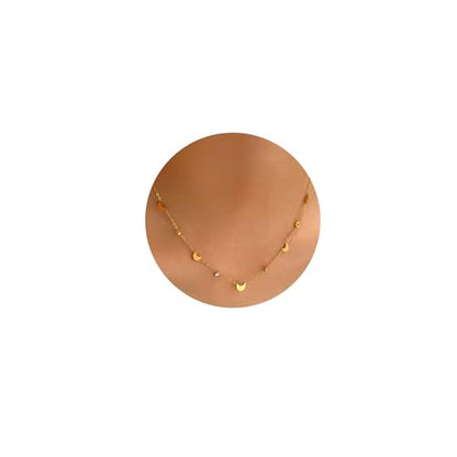 Dainty Necklaces with CZ Inlaid Minimalist Stackable Fashion Gifts - color: Moon-GD