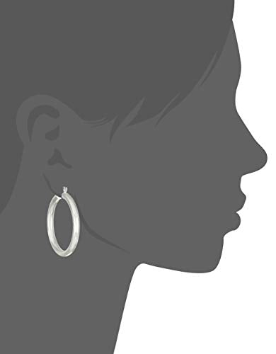 Nine West Women's Hoop Earrings, Classic Fashion Jewelry Accessories for Everyday Wear, Lightweight Statement Earrings for Casual, Office, and Evening Looks - color: Medium Tube - Silver