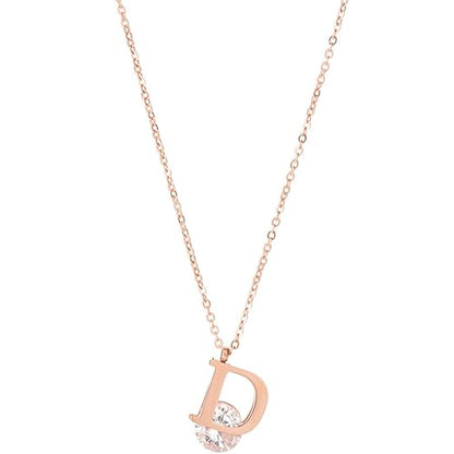 925 Sterling Silver Necklace for Women Trendy, Charming Layered Necklace with Cubic Zirconia Pendant for Her Womens Dainty Diamond Choker Necklaces Holiday Jewelry Gifts for Mom Wife Daughter Lover - color: Initial D Necklace-Gold05