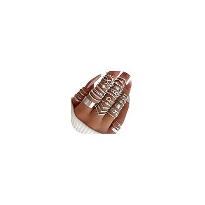 Gold Rings for Women Non Tarnish Stackable Rhinestone Moon Star Rings Dainty Stacking Pearl Butterfly Midi Pinky Thumb Joint Finger Knuckle Ring Set Gold Non Tarnish Jewelry Gifts Trendy Stuff - color: B Silver Stackable Rings 30Pcs