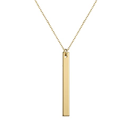 itianxi Gold Tiny Y Shaped Dainty Necklace 18K Gold Plated Cute Bar Vertical Lariat Necklace for Women - color: vertical