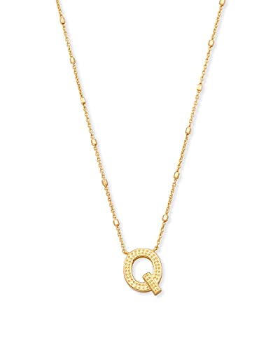 Kendra Scott Letters A-Z Pendant Necklace for Women, Fashion Jewelry, 14k Gold-Plated Brass - color: Letter Q