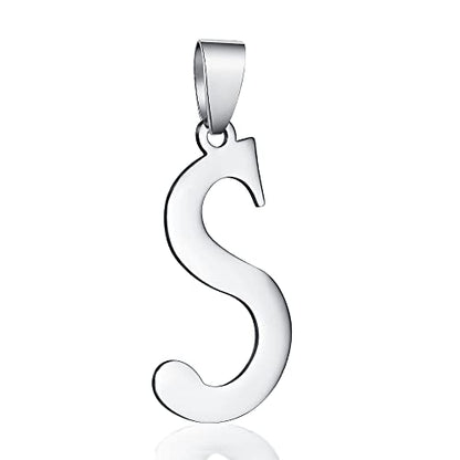 Stainless Steel Initial Letter Connector Charms Alphabet Pendant Diy Craft for Jewelry Making Necklaces Bracelets Keychain - color: Stainless Steel S