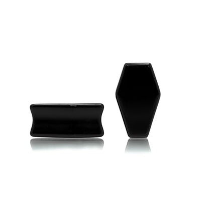 Forbidden Body Jewelry Natural Obsidian Black Stone Coffin Shaped Double Flare Plugs, Gauges, Tunnels - style: 3/4" (19mm)