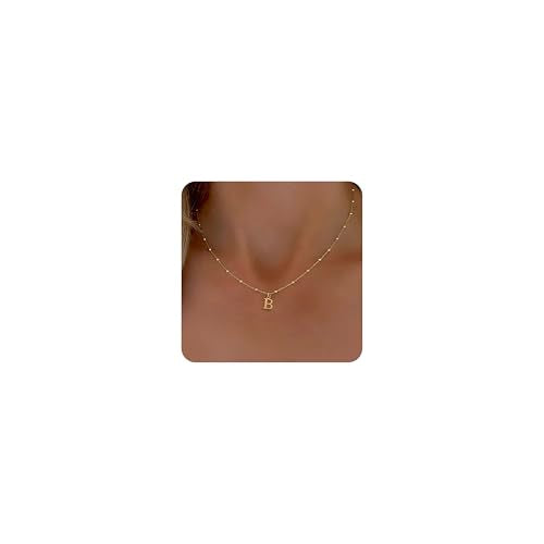 Initial Necklaces for Women, Dainty A-Z Pendant Letter Charm Necklace Personalized Name Necklaces for Women Trendy Jewelry Gift - color: B, style: G
