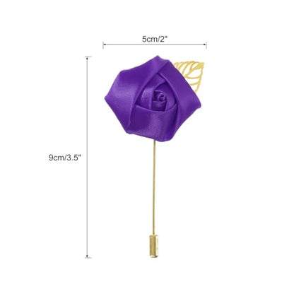 MECCANIXITY Groom Boutonnieres Rose Boutonnieres Pins for Wedding - color: Deep Purple