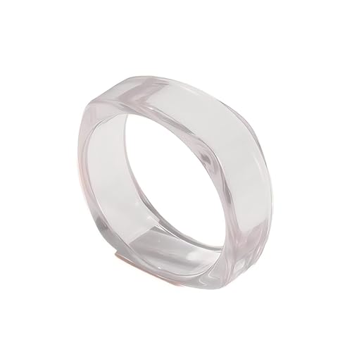 Acrylic Colorful Resin Open Bracelet Geometric Simple Transparent Wide Cuff Bangle for Women Lightweight Colorful Chunky Thick Thin Wide Face Resin Acrylic Cuff Bangle Jewelry - color: A Transparent