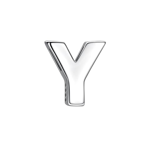CANDYFANCY Initial Pendant 925 Sterling Silver Letters Personalized Alphabet Pendant Fit 1mm Box Chain - color: Alphabet Y Pendant