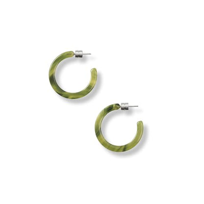 Circle Hoop Earrings Acetate Resin Fashion Jewelry for Women - color: Algae, size: Mini