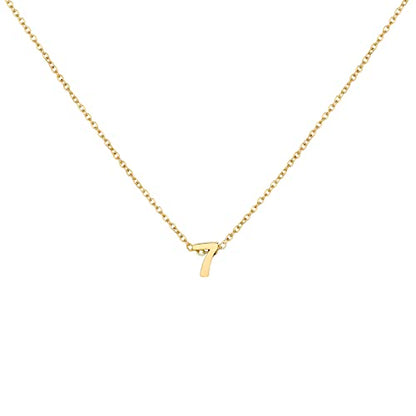 Number Necklace for Women Dainty 18K Gold Plated Pendant Necklace Charm Birth Month Personalized Jewelry Birthday Gift - color: GOLD, style: Number 7