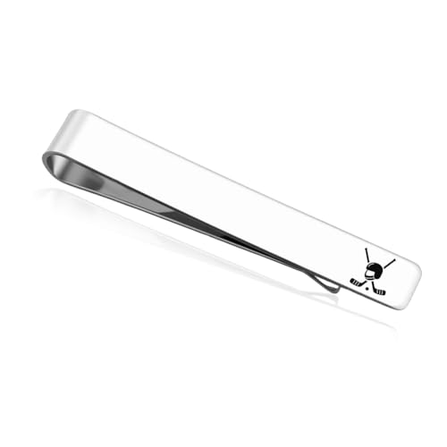 Tieclip for Fireman Golfer Pilot Realtor Birthday Bday Gifts Stainless Steel Tie Bar for Men Necktie Accessories - color: Hockey