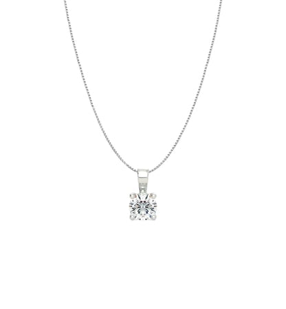 Savlano 925 Sterling Silver Moissanite Pendant Necklace, 6MM,8MM Round, Princess & Heart Cut 0.8–2CT D Color, with 18" Box Chain for Women – Comes with A GRA Certificate – Made in Italy - style: 0.8ct 6mm Round Cut