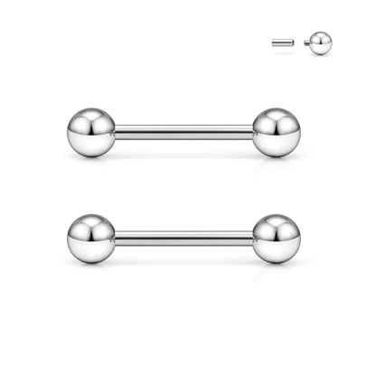 Ruifan Grade 23 Titanium Internally Threaded Nipple Piercing Jewelry Barbell Ring PA Tongue Rings Nipple Straight Body Piercing Jewelry for Women Men 16G 14G 12G 8G 6G 4G 2G - size: 12GA - 9/16" (14mm)