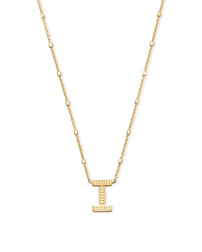 Kendra Scott Letters A-Z Pendant Necklace for Women, Fashion Jewelry, 14k Gold-Plated Brass - color: Letter I