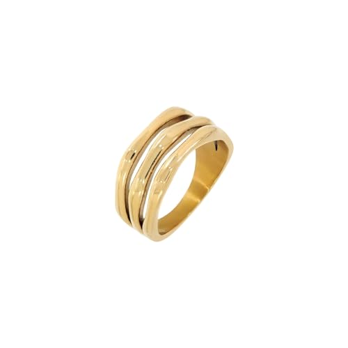Hey Harper Gold Ring for Women - Gold Plated Stacking Waterproof & Sweatproof Jewerly Ring - Everday Non Tarnish Cute Fashion Circle Rings - style: Sierra Ring