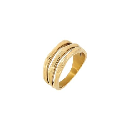 Hey Harper Gold Ring for Women - Gold Plated Stacking Waterproof & Sweatproof Jewerly Ring - Everday Non Tarnish Cute Fashion Circle Rings - style: Sierra Ring