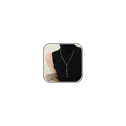 choice of all Rose Gold Necklaces Lariat Necklace for Women Slip Chain Necklace Y-Shaped Pendant Necklaces Trendy Jewelry Gifts - color: A2