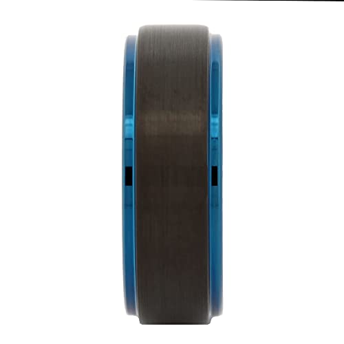 Tungsten Carbide Wedding Bands That Feature Different Finishes and Edge Colors - color: Black/Blue-8mm