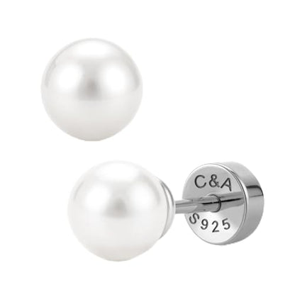 CHIC & ARTSY 18K Gold Plated Solid 925 Sterling Silver Flat Back Earrings for Women Multiple Piercings Screw Back Earrings Cartilage Hypoallergenic Jewelry - style: 925 Silver Flat Back #13