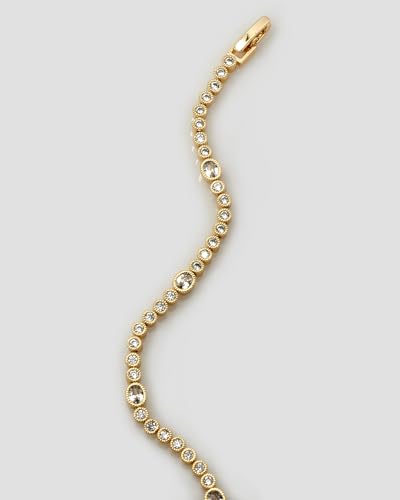 Gold Bracelets for Women, 3mm Cubic Zirconia Tennis Bracelet 7 Inch Gold Jewelry - color: White