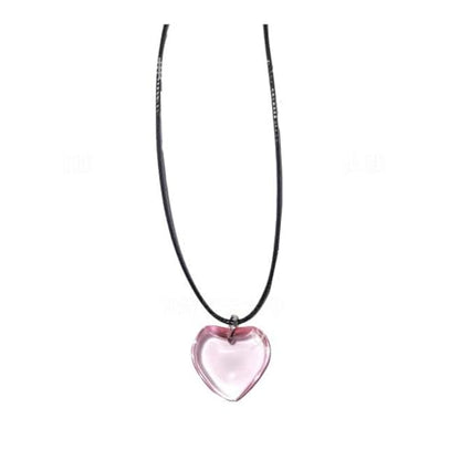 Yocoyee Dainty Colorful Glass Heart Shape Pendant Necklace Stainless Steel Link Rope Chian Love Heart Charms Pendant Necklace Y2K Trendy Jewelry Accessories for Women Jewelry - color: 6pcs