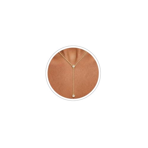 NECOCY Layered Gold Necklaces for Women Dainty Chokers Necklace Silmple Stackable Cubic Zirconia Necklace Non Tarnish Vacation Jewelry Trendy Gifts for Women - style: layered cz bar