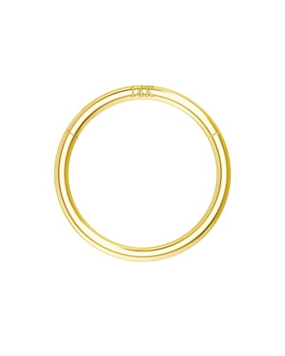 14K Solid Gold Nose Rings, Yellow Gold, 18g/16g/20g | For Women Man, Real Gold, 14Kt, Tiny Seamless Hoop, Nose Piercing, Cartilage Earring, Hypoallergenic - color: HoopA, size: 20g-6.5mm