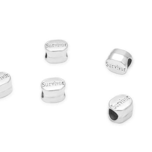 40pcs Survivor Bead Large Hole Beads (4.5mm Hole) Antique Silver - size: Survivor Bead