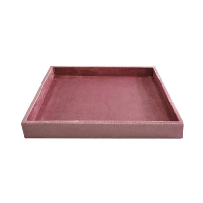 Flat Jewelry Tray Velvet Stackable Jewelry Display Organizer for Necklaces, Rings, Earrings Compact Jewelry Storage for Dresser, Countertop（Pink）