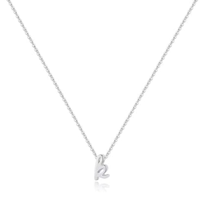 Memorjew 925 Sterling Silver Cursive Initial Necklace, Letter A-Z Necklace | 925 Sterling Silver Necklace, Dainty Letter Cursive Initial Necklaces for Women Trendy Jewelry, Birthday Gifts for Women Her - style: K-Silver