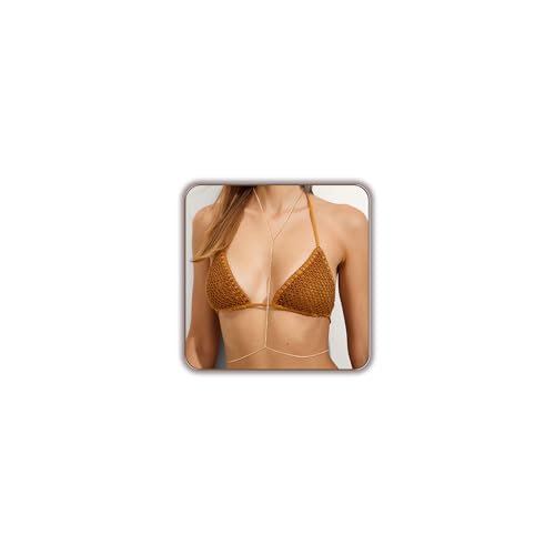14K Gold Plated Body Chain for Women, Sexy Bra Bikini Belly Waist Chain Layered Gold Body Chains Summer Beach Jewelry for Women - style: Style 1