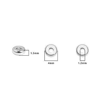 Silver Plated Disk Spacer Beads 4x1.5mm 50pcs for Jewelry Making Findings Non Tarnish - color: Silver, size: 4x1.5mm Disk