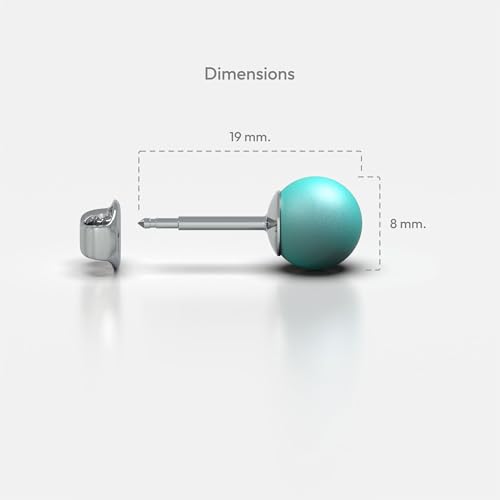 316L Surgical Stainless Steel 6mm Ball Stud Earrings for Women & Men – Hypoallergenic Nickel Free Earrings for Sensitive Ears, 1 Pair - color: Light Turquoise