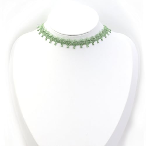 Pink Lace Choker Necklace Set, 10 Pieces - color: Green