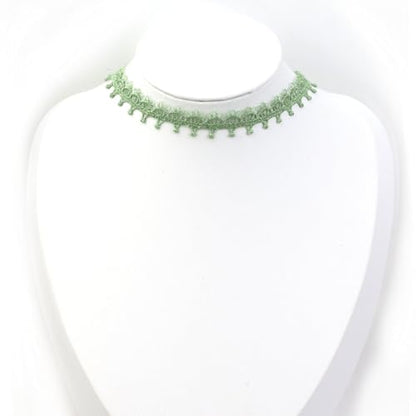 Pink Lace Choker Necklace Set, 10 Pieces - color: Green