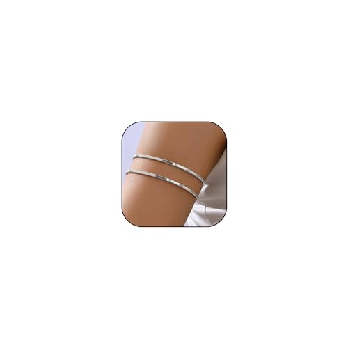 Harry and Henry Arm Cuff Gold Upper Arm Jewelry for Women Adjustable Open Cuff Bangle Bracelets Armband Jewelry Summer Outfits for Women 2026 - color: C:Silver Arm Cuff