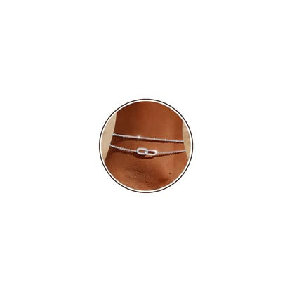 Sterling Silver Ankle Bracelets for Women 14k Gold Plated Waterproof Layered Stackable Bead Chain Infinity Charm Non Tarnish Large Adjustable Summer Party Beach Jewelry Gift - color: silverC