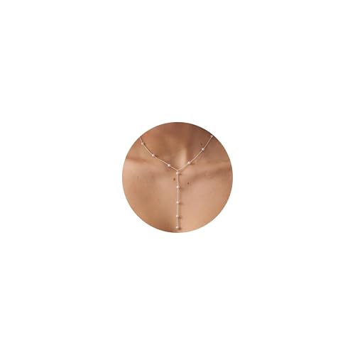 Pearl Necklace for Women- 14K Gold-plated/White Gold-plated Dainty Pearl Necklace for Women - color: silver Y pearl chain