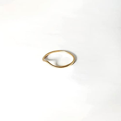Gelin 10K Solid Gold Chevron Ring for Women - Dainty V Shape Stacking Band - Minimalist Wedding Ring