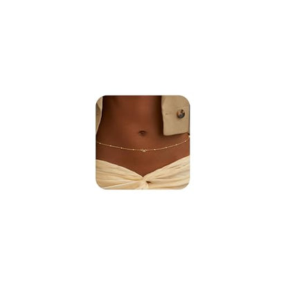 CHESKY Waist Beads for Women, Dainty 14k Gold Plated Waist Chain Beach Accessories Cute Belly Chain Body Chain Gold Chain Belts for Women Summer Beach Jewelry for Womens Gifts Rave Outfits for Womens - style: Bow