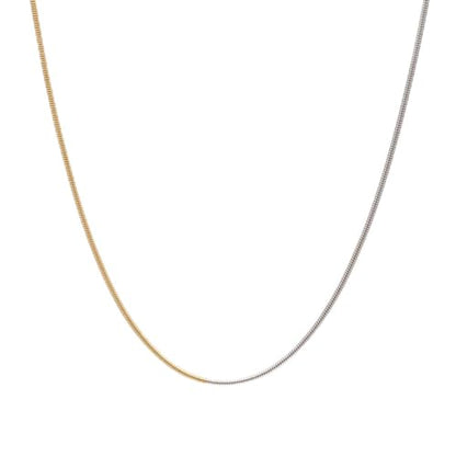 Waterproof Mixed Metal Necklace | Waterproof Jewelry | 18K Gold Plated | Modern PVD coating | Two Tone Necklace | Snake Chain Gold and Silver | Necklace Chain | Dainty Jewelry