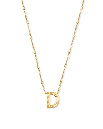 Kendra Scott Letters A-Z Pendant Necklace for Women, Fashion Jewelry, 14k Gold-Plated Brass - color: Letter D