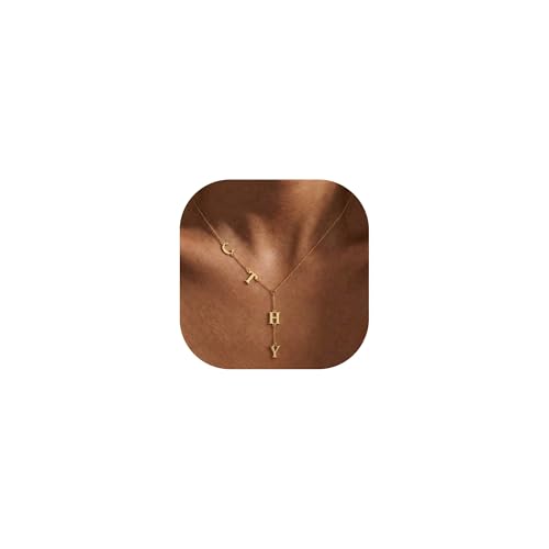 Personalized Lariat Necklace for Women, Custom Y-Shaped Name Chain, Gold Plated Dainty Jewelry Gift for Her - style: Lariat Name Necklace
