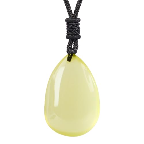 Anjiucc Natural Gemstone Tree of Life Black Obsidian/Golden Obsidian Pendant Necklace for Male and Female Necklace - color: Citine
