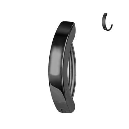 16G Labret Stud, G23 Titanium Vertical Labret Lip Piercing Jewelry, Gold Eyebrow Ring Clicker Belly Button Ring Hoop For Women Men - color: Black, size: 8mm
